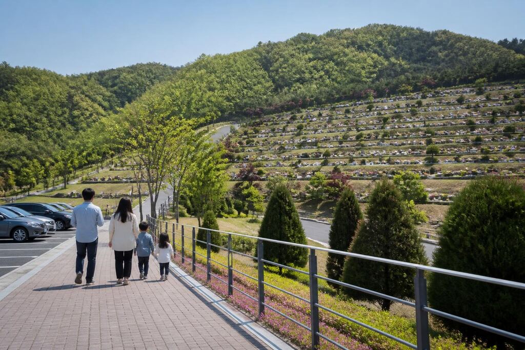 부산 공원묘지 작업 범위와 현장 조건 이미지