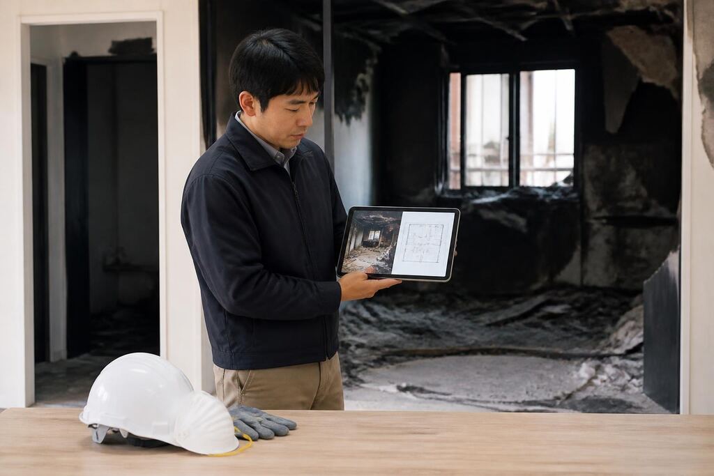 경남 화재청소 작업 범위와 현장 조건 이미지