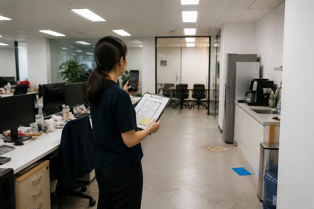 충북 사무실청소 작업 범위와 현장 조건 이미지