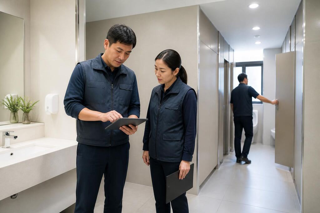 충남 화장실청소 작업 범위와 현장 조건 이미지