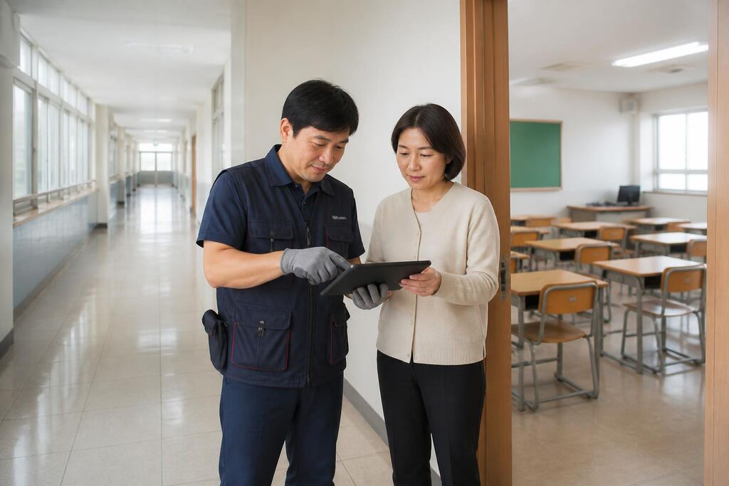 경남 학교청소 이미지
