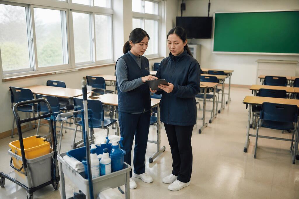 제주특별자치도 학교청소 작업 범위와 현장 조건 이미지