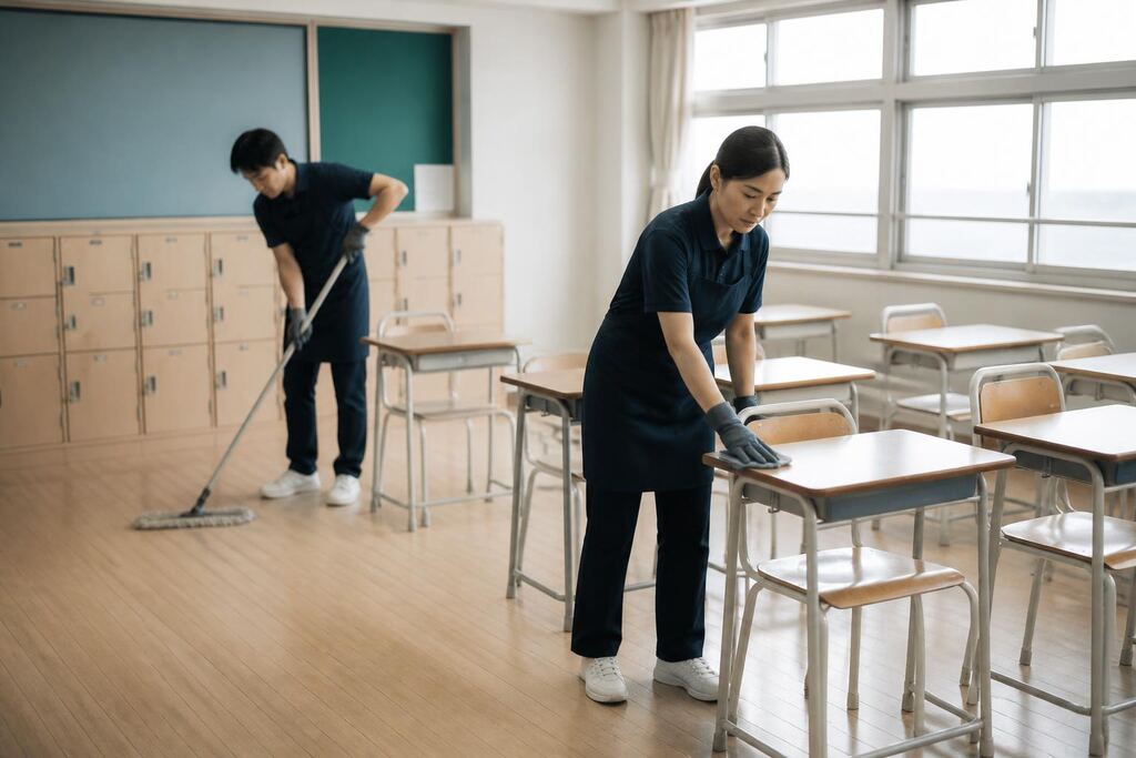 울산 학교청소 작업 범위와 현장 조건 이미지