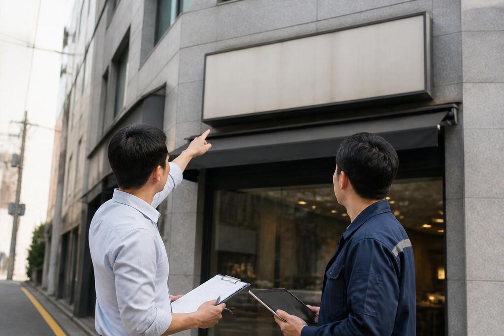 충북 간판청소 작업 범위와 현장 조건 이미지