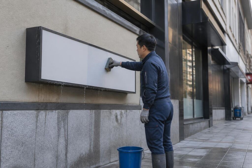 경북 간판청소 작업 범위와 현장 조건 이미지