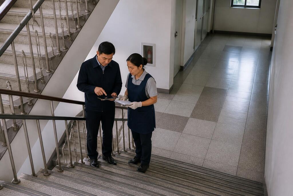 강원특별자치도 계단청소 작업 범위와 현장 조건 이미지