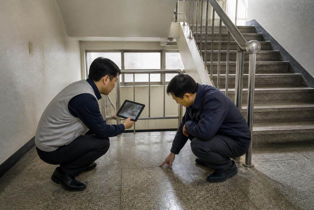 전남광주통합특별시 계단청소 작업 범위와 현장 조건 이미지