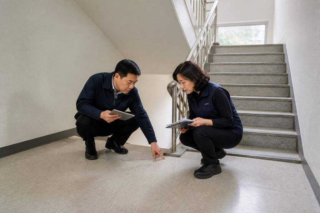 경기 계단청소 작업 범위와 현장 조건 이미지