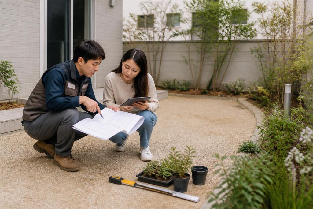 경기 화단 조성·관리 작업 범위와 현장 조건 이미지