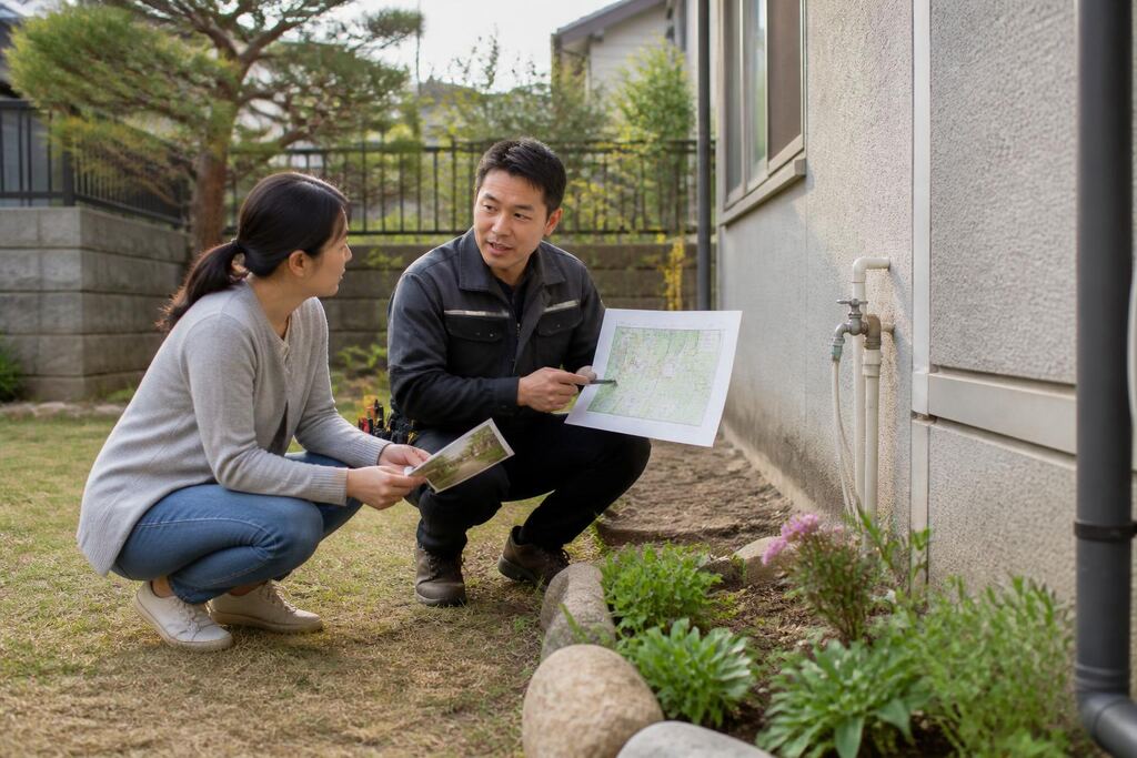 서울 정원 배수·관수 시공 이미지