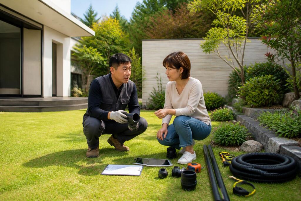 경남 정원 배수·관수 시공 이미지