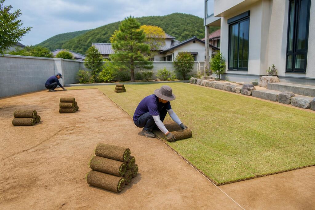 충남 잔디 조성공사 이미지