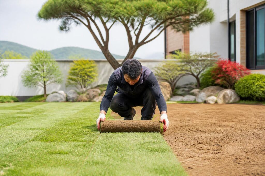 전남광주통합특별시 잔디 조성공사 이미지