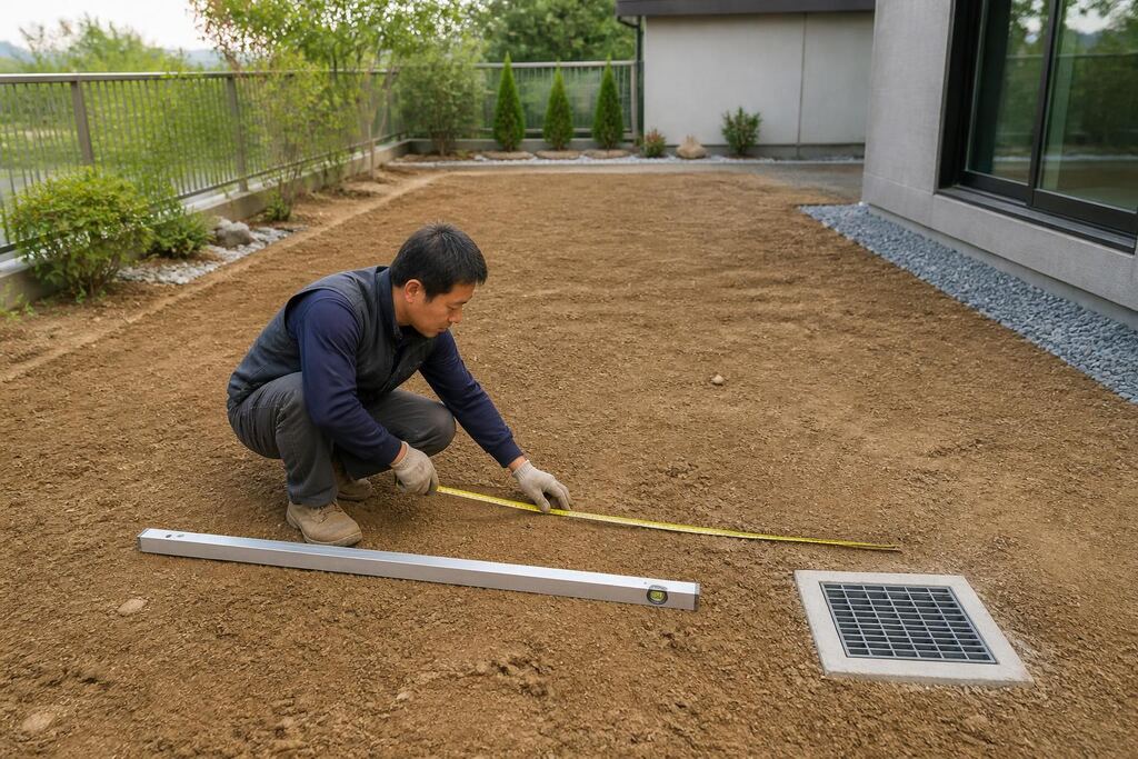 전남광주통합특별시 잔디 조성공사 작업 범위와 현장 조건 이미지