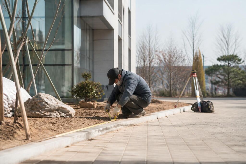 충북 정원 조성공사 작업 범위와 현장 조건 이미지