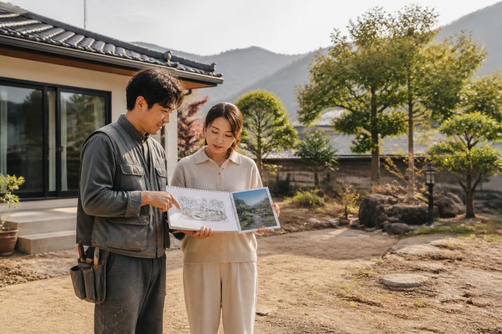 경남 정원 조성공사 이미지