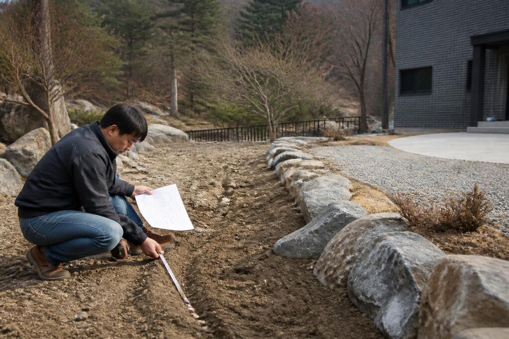 강원특별자치도 조경 식재공사 작업 범위와 현장 조건 이미지