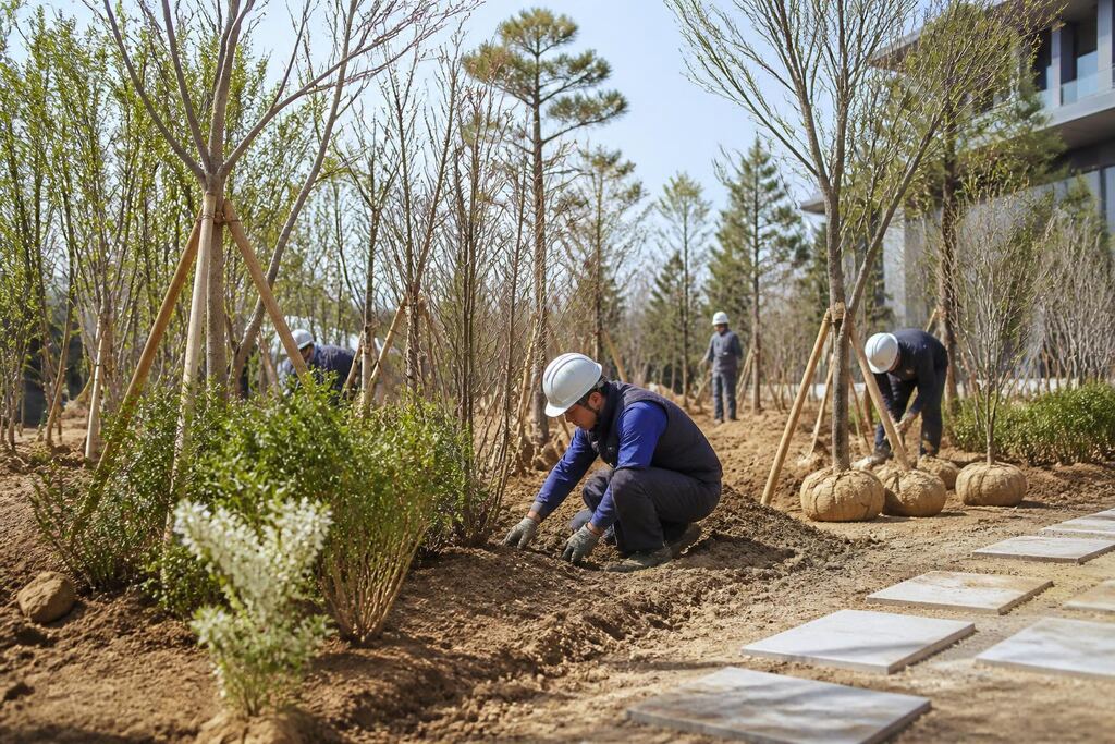 경북 조경 식재공사 작업 범위와 현장 조건 이미지