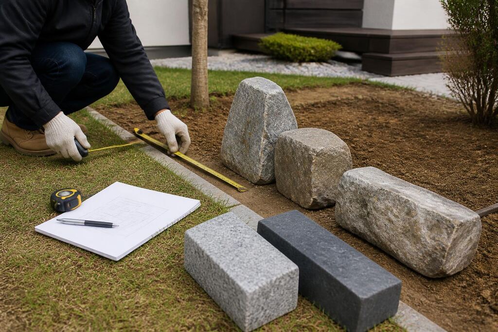 충북 조경석·경계석 시공 작업 범위와 현장 조건 이미지