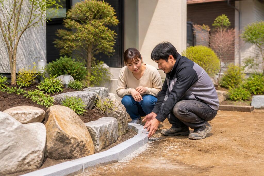 전남광주통합특별시 조경석·경계석 시공 이미지
