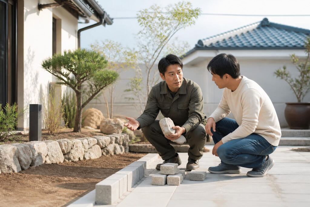 울산 조경석·경계석 시공 이미지