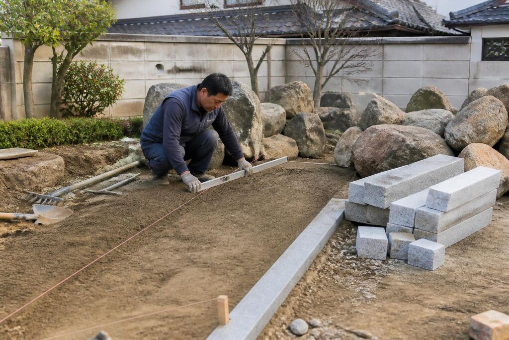 울산 조경석·경계석 시공 작업 범위와 현장 조건 이미지