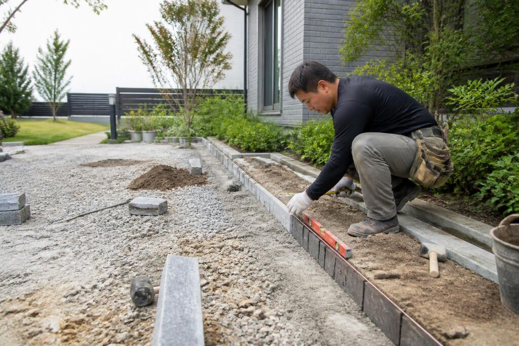 세종특별자치시 조경석·경계석 시공 작업 범위와 현장 조건 이미지