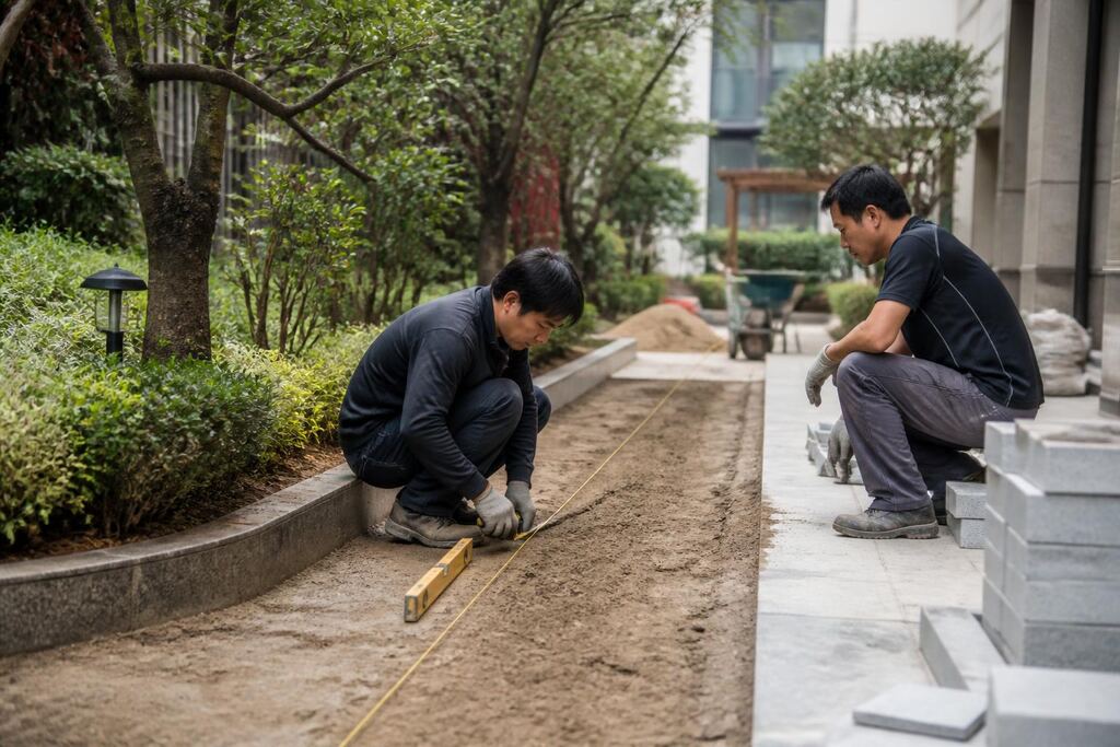 경기 조경석·경계석 시공 작업 범위와 현장 조건 이미지