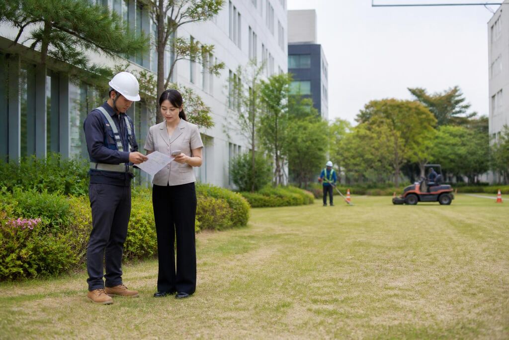 경기 제초 작업 작업 범위와 현장 조건 이미지