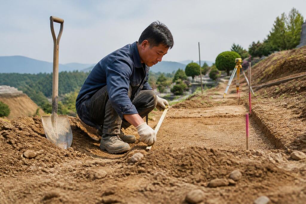 서울 묘지조성 작업 범위와 현장 조건 이미지