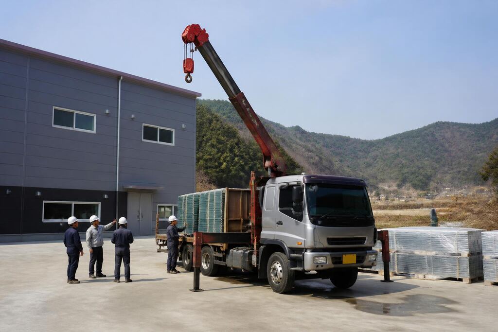경기 카고크레인 작업 범위와 현장 조건 이미지
