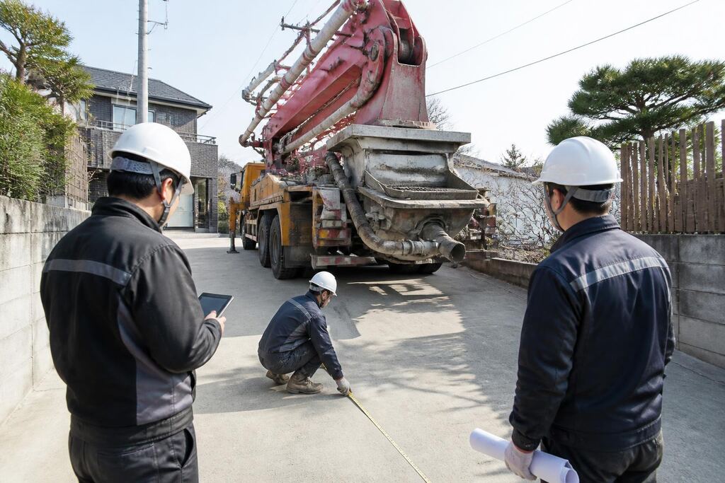 경북 콘크리트펌프 작업 범위와 현장 조건 이미지