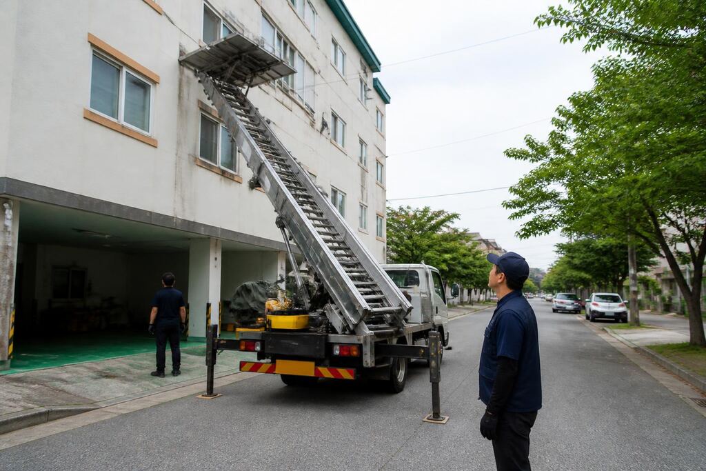 전북특별자치도 사다리차 작업 범위와 현장 조건 이미지