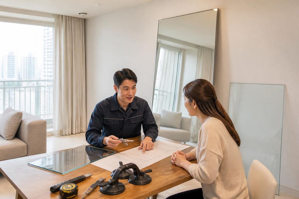 충남 유리·거울 시공 이미지
