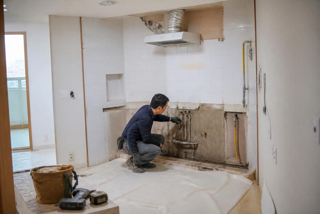 부산 주방 리모델링 작업 범위와 현장 조건 이미지