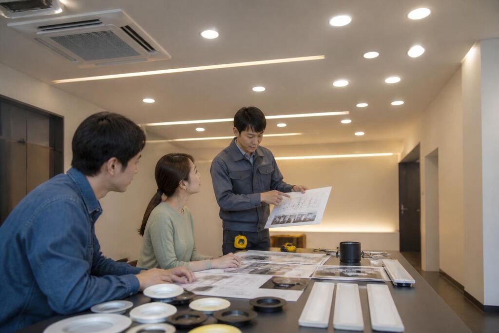 울산 조명 설치 작업 범위와 현장 조건 이미지