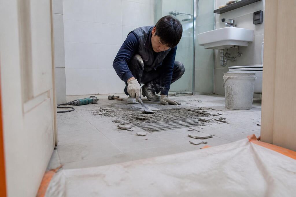 부산 타일 작업 범위와 현장 조건 이미지