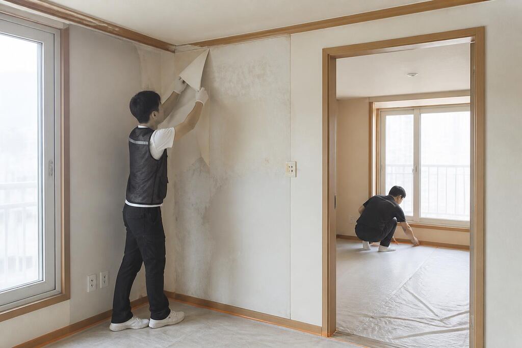 경북 도배 작업 범위와 현장 조건 이미지