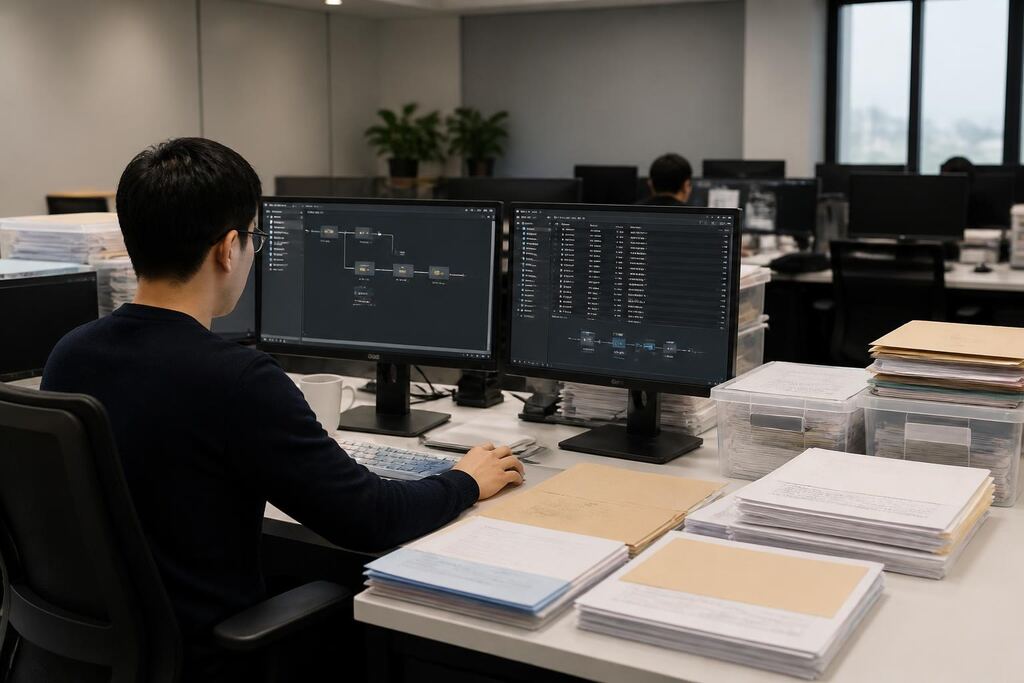 대전 업무 자동화 개발 작업 범위와 현장 조건 이미지