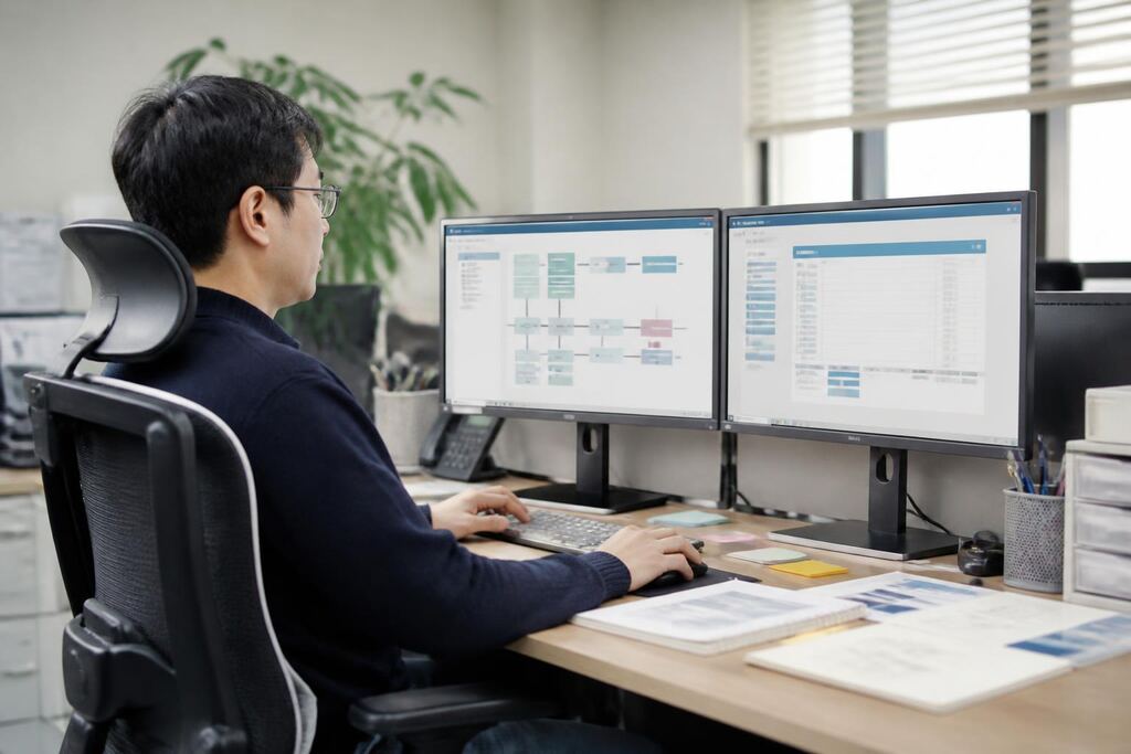 충북 프로그램 개발 작업 범위와 현장 조건 이미지