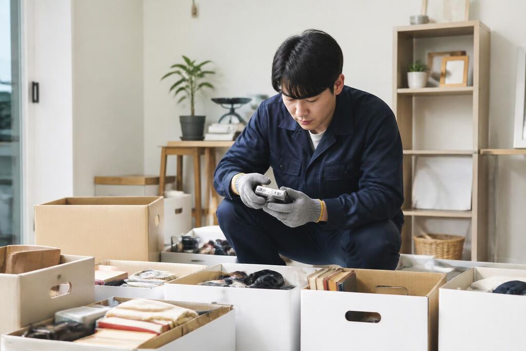 부산 폐기 전 분류·정리 이미지