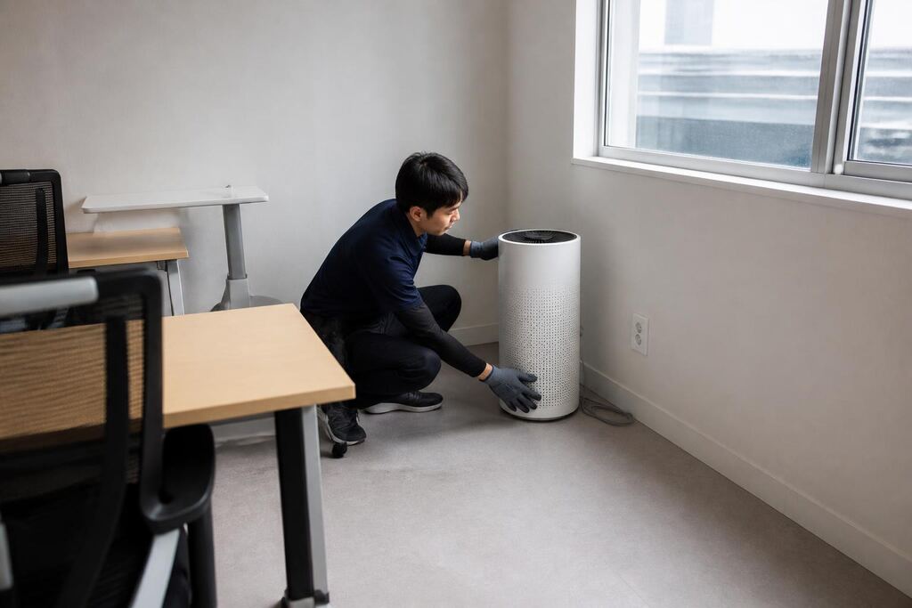 충남 공기청정기 렌탈 작업 범위와 현장 조건 이미지