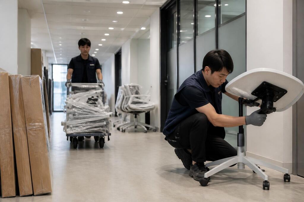 충북 책상·의자 렌탈 작업 범위와 현장 조건 이미지