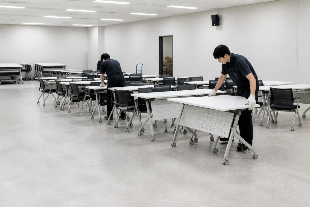경남 책상·의자 렌탈 작업 범위와 현장 조건 이미지