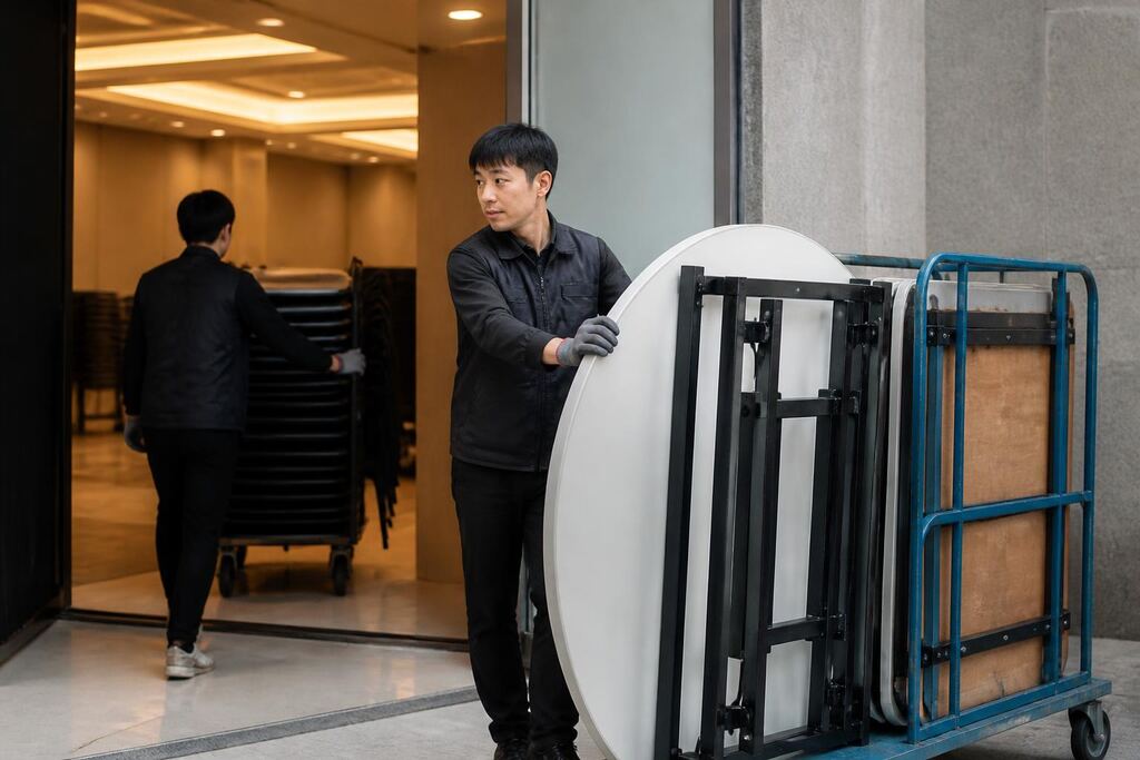 인천 테이블·의자 렌탈 작업 범위와 현장 조건 이미지