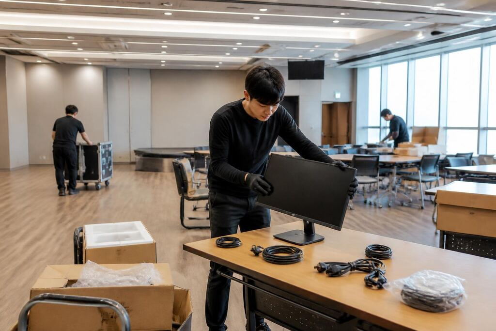서울 모니터 렌탈 작업 범위와 현장 조건 이미지