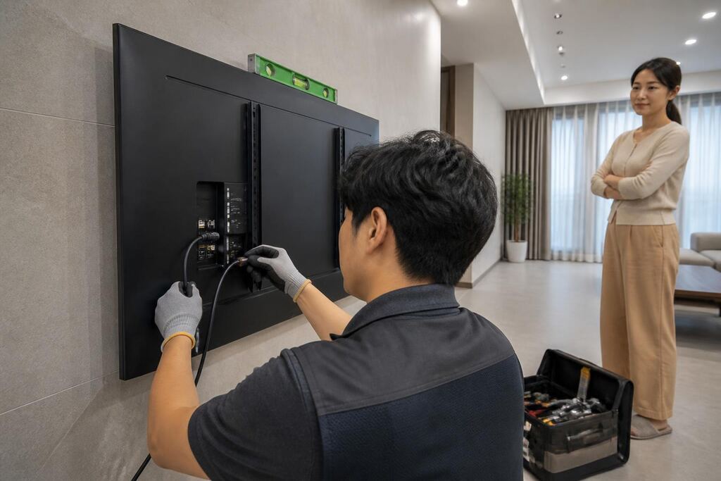 전북특별자치도 TV 렌탈 작업 범위와 현장 조건 이미지