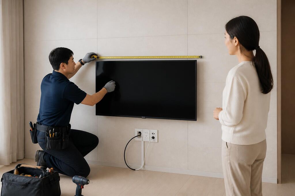 부산 TV 렌탈 작업 범위와 현장 조건 이미지