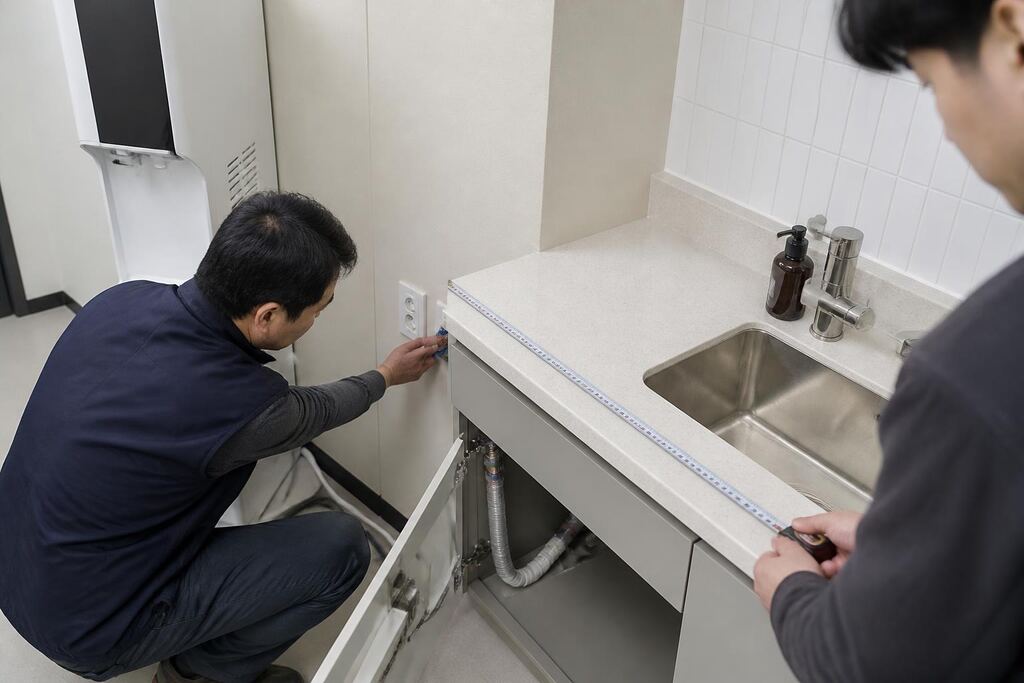 전남광주통합특별시 정수기 렌탈 작업 범위와 현장 조건 이미지