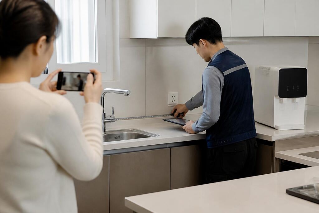 세종특별자치시 정수기 렌탈 작업 범위와 현장 조건 이미지